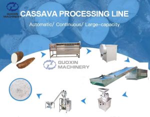 Workflow of cassava chips drying production line